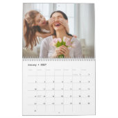 Black & White Minimalist Modern Family Photo 2026 カレンダー (1月 2027)