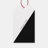 Black White Minimalist Modern Thank You Wedding ギフトタグ (裏面)