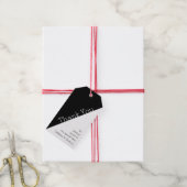 Black White Minimalist Modern Thank You Wedding ギフトタグ (より糸付き)