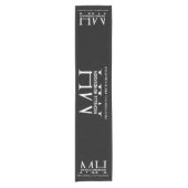 Black & White Minimalist Monogrammed Business Logo ショートテーブルランナー (正面)