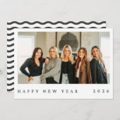 Black & White Minimalist Photo New Year (正面/裏面)