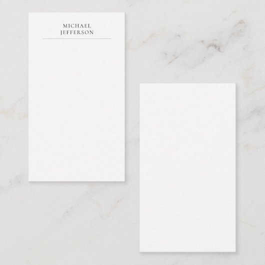 Black & White Minimalist Plain Modern エンクロージャーカード (正面/裏面)