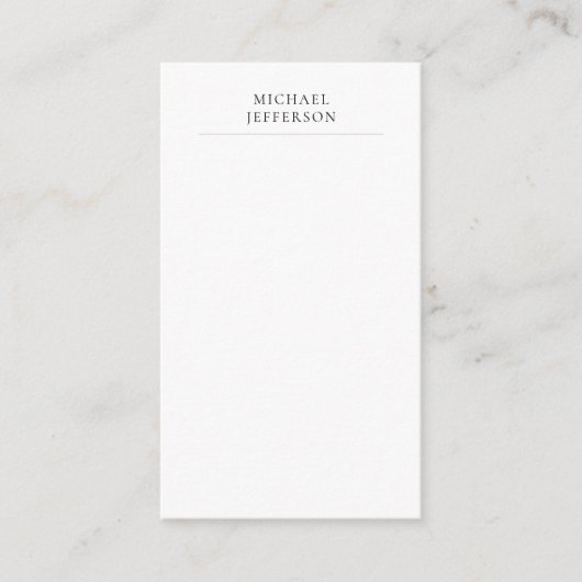 Black & White Minimalist Plain Modern エンクロージャーカード (正面)