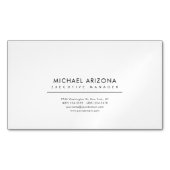 Black & White Minimalist Plain Modern マグネット名刺 (正面)