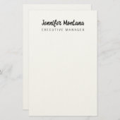 Black & White Minimalist Plain Modern 便箋 (正面/裏面)