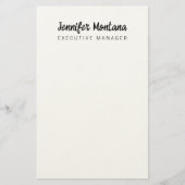 Black & White Minimalist Plain Modern 便箋 (正面)