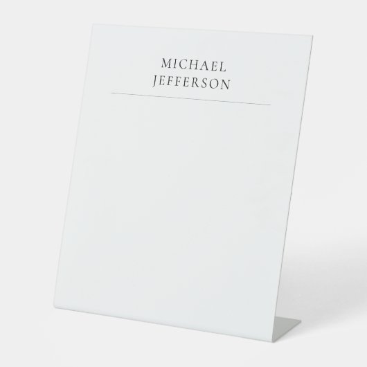 Black & White Minimalist Plain Modern 台座サイン (正面)