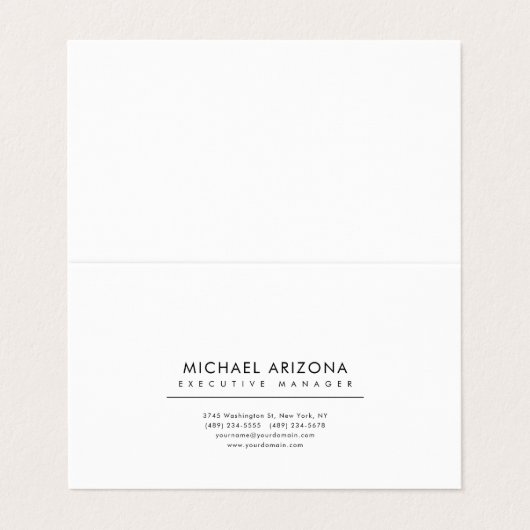 Black & White Minimalist Plain Premium Linen 名刺 (外部フラット)