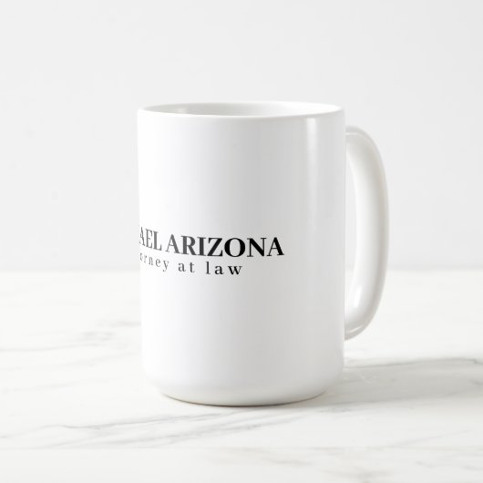 Black & White Minimalist Simple Plain  コーヒーマグカップ (正面右)