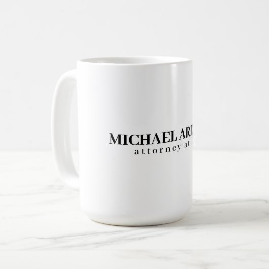 Black & White Minimalist Simple Plain コーヒーマグカップ (正面左)