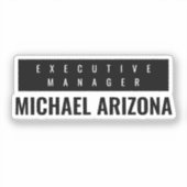 Black & White Minimalist Simple Plain  シール (正面)