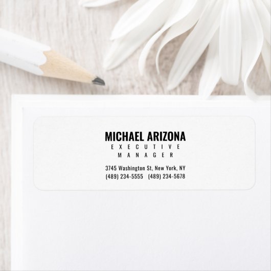 Black & White Minimalist Simple Plain ラベル (インサイチュ)