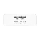 Black & White Minimalist Simple Plain  ラベル (正面)