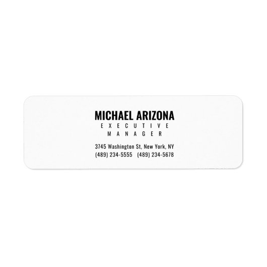 Black & White Minimalist Simple Plain ラベル (正面)