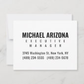 Black & White Minimalist Simple Plain  出欠カード (正面)