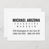 Black & White Minimalist Simple Plain  出欠カード (正面/裏面)