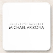 Black & White Minimalist Simple Plain Modern コースター (正面)