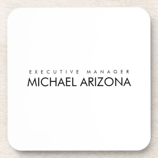 Black & White Minimalist Simple Plain Modern コースター (正面)