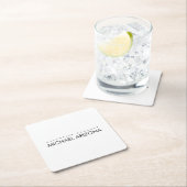 Black & White Minimalist Simple Plain Modern スクエアペーパーコースター (インサイチュ)