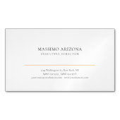 Black White Minimalist Simple Plain Modern マグネット名刺 (正面)