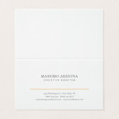 Black White Minimalist Simple Plain Premium Linen 名刺 (外部フラット)