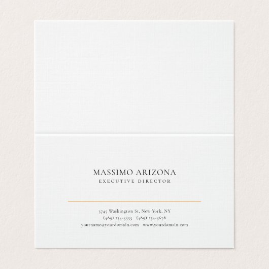 Black White Minimalist Simple Plain Premium Linen 名刺 (外部フラット)