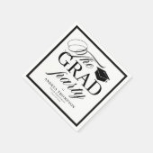 Black White Minimalist The Grad Party  スタンダードカクテルナプキン (角)