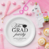 Black White Minimalist The Grad Party  ペーパープレート (パーティー)