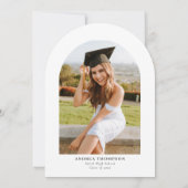 Black White Minimalist The Grad Party Photo  招待状 (裏面)