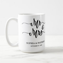 Black & White Minimalist Wedding Favor Modern Text コーヒーマグカップ