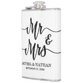 Black & White Minimalist Wedding Favor Modern Text フラスク (左)