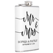 Black & White Minimalist Wedding Favor Modern Text フラスク (右)