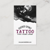 Black & White Modern 2 Photo QR Code Tattooist 名刺 (正面)