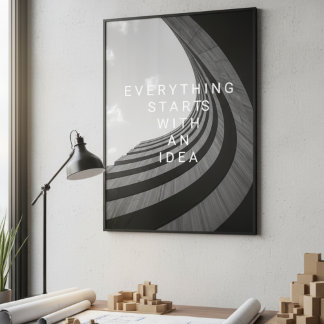 Black & White Modern Architecture Motivational ポスター