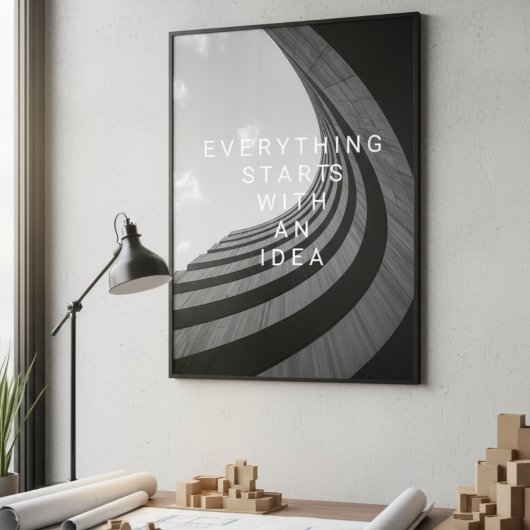 Black & White Modern Architecture Motivational ポスター