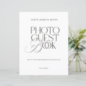 Black & White Modern Classic Photo Guest Book Sign (スタンド正面)