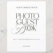 Black & White Modern Classic Photo Guest Book Sign (正面)