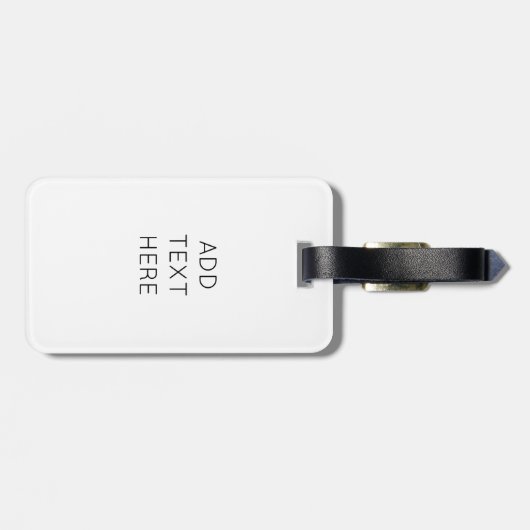 Black White Modern Floral Monogram Initial  ラゲッジタグ (裏面横)
