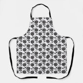 Black White Modern Geometric Flower Pattern エプロン (正面)