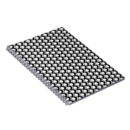 Black White Modern Geometric Orbit ノートブック (右側)