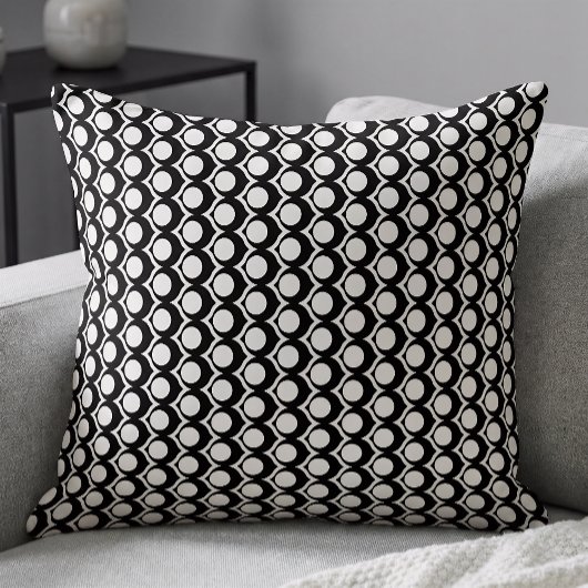 Black White Modern Geometric Pattern  クッション