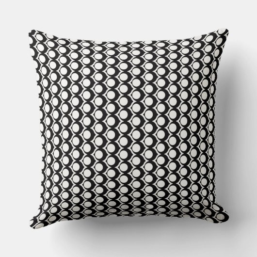 Black White Modern Geometric Pattern  クッション (裏面)