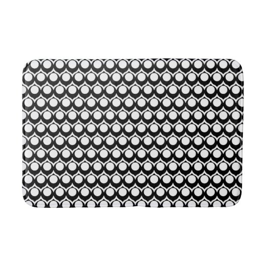 Black White Modern Geometric Pattern バスマット (正面)