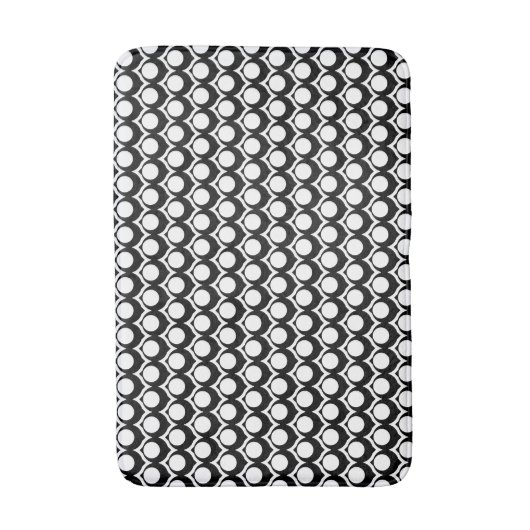 Black White Modern Geometric Pattern バスマット (正面縦)