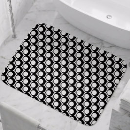 Black White Modern Geometric Pattern バスマット