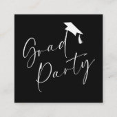 Black White Modern Graduation Party エンクロージャーカード (正面)
