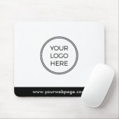 Black White Modern Minimal Business Logo Mouse Pad マウスパッド (マウス)