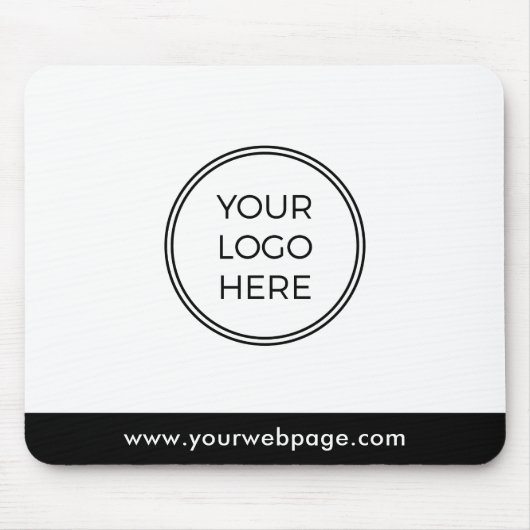 Black White Modern Minimal Business Logo Mouse Pad マウスパッド (正面)