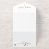 Black white modern minimalist Wedding gold foil オールインワン招待状 (外側)