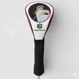 Black White Modern Personalized Golf Headcover ゴルフヘッドカバー